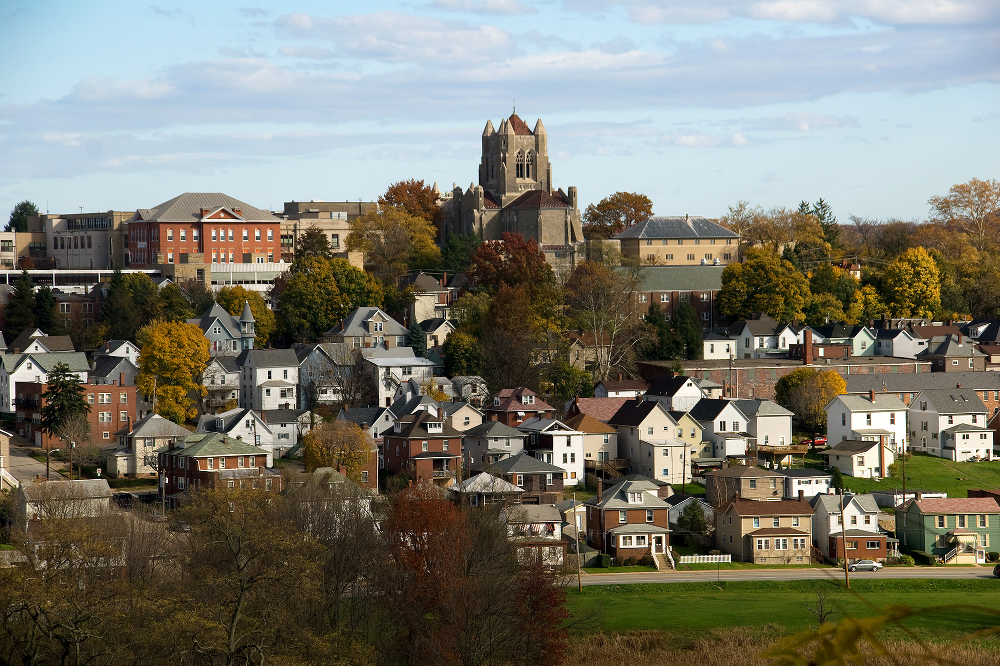 Scenic Wide Shot of the City of Greensburg