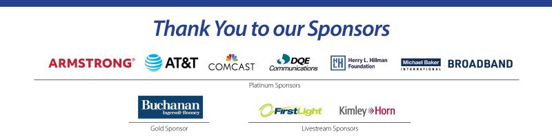 A Thank You message to the sponsors of the Broadband Summit. Sponsor logos are displayed.